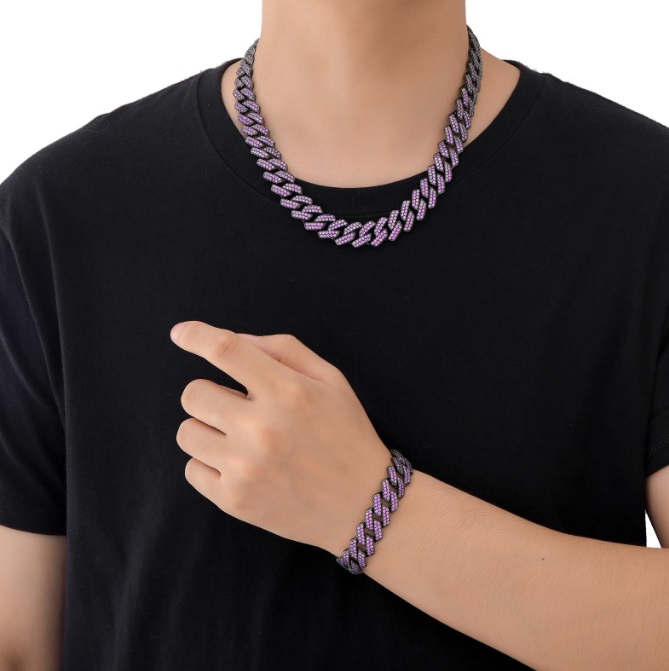 Custom Cuban: Purple 15mm Link Chain